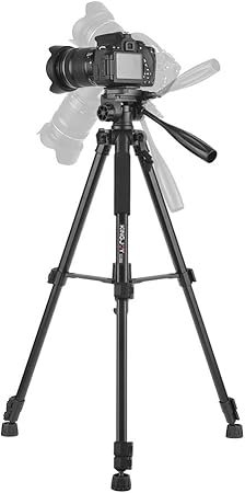 Kingjoy VT-860 56 Inch 4 Section Aluminum Alloy Camera tripod for Photography Video Shooting Support DSLR SLR Camcorder with Carry Bag