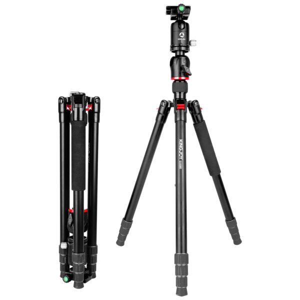 Kingjoy G1008R + G0 Tripod with G0 Ball Head – Lightweight Aluminum Camera Support Kit