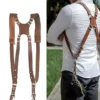 strap Leather Strap For Dual Camera Shoulder Adjustable Belt