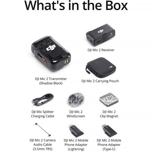 1767629987_IMG_2166162 DJI Mic 2 Wireless Microphone System with 1 Transmitter for Camera & Smartphone (2.4 GHz)