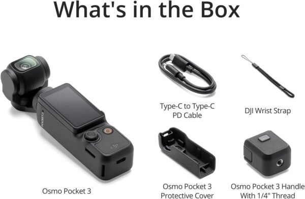 DJI Osmo Pocket 3, Vlogging Cameras with 1'' CMOS & 4K/120fps Vlog Camera, 3-Axis Stabilization, Fast Focusing, Face/Object Tracking, Digital Vlogging Camera for YouTube Standard